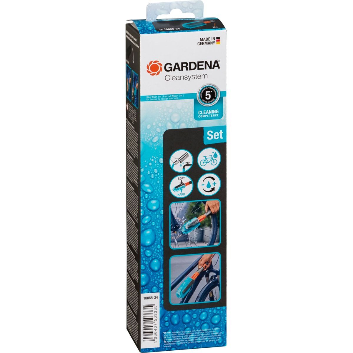 GARDENA Reinigungs-Set Cleansystem Fahrrad Bürsten-Set