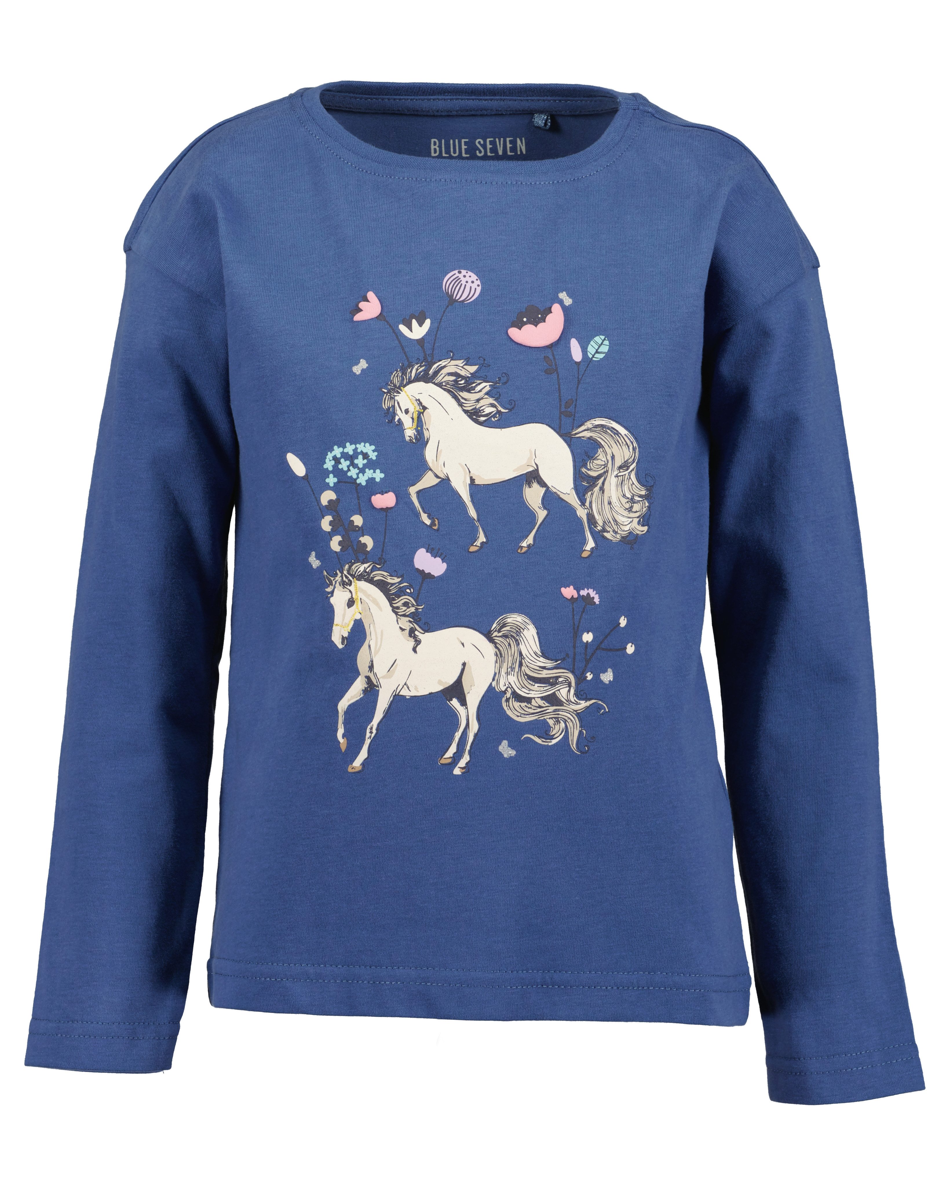 Blue Seven Langarmshirt Baumwolle, Glitzerdruck
