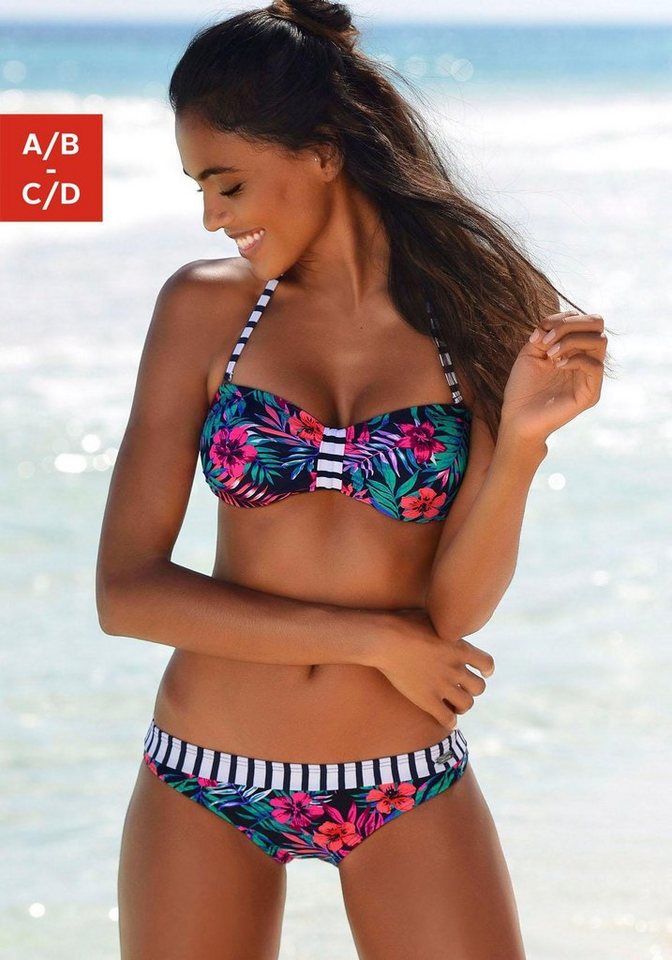 Bademode - Venice Beach Bandeau Bikini Top »Summer«, mit kontrastfarbener Schlaufe › blau  - Onlineshop OTTO
