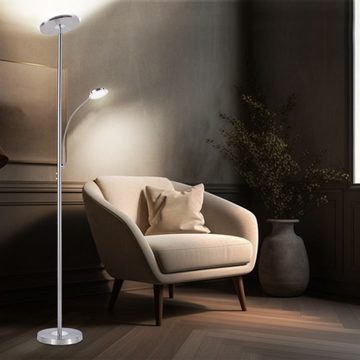 etc-shop LED Stehlampe, Leuchtmittel inklusive, Warmweiß, LED Steh Leuchte Wohn Zimmer Decken Fluter Lampe Touch Dimmer