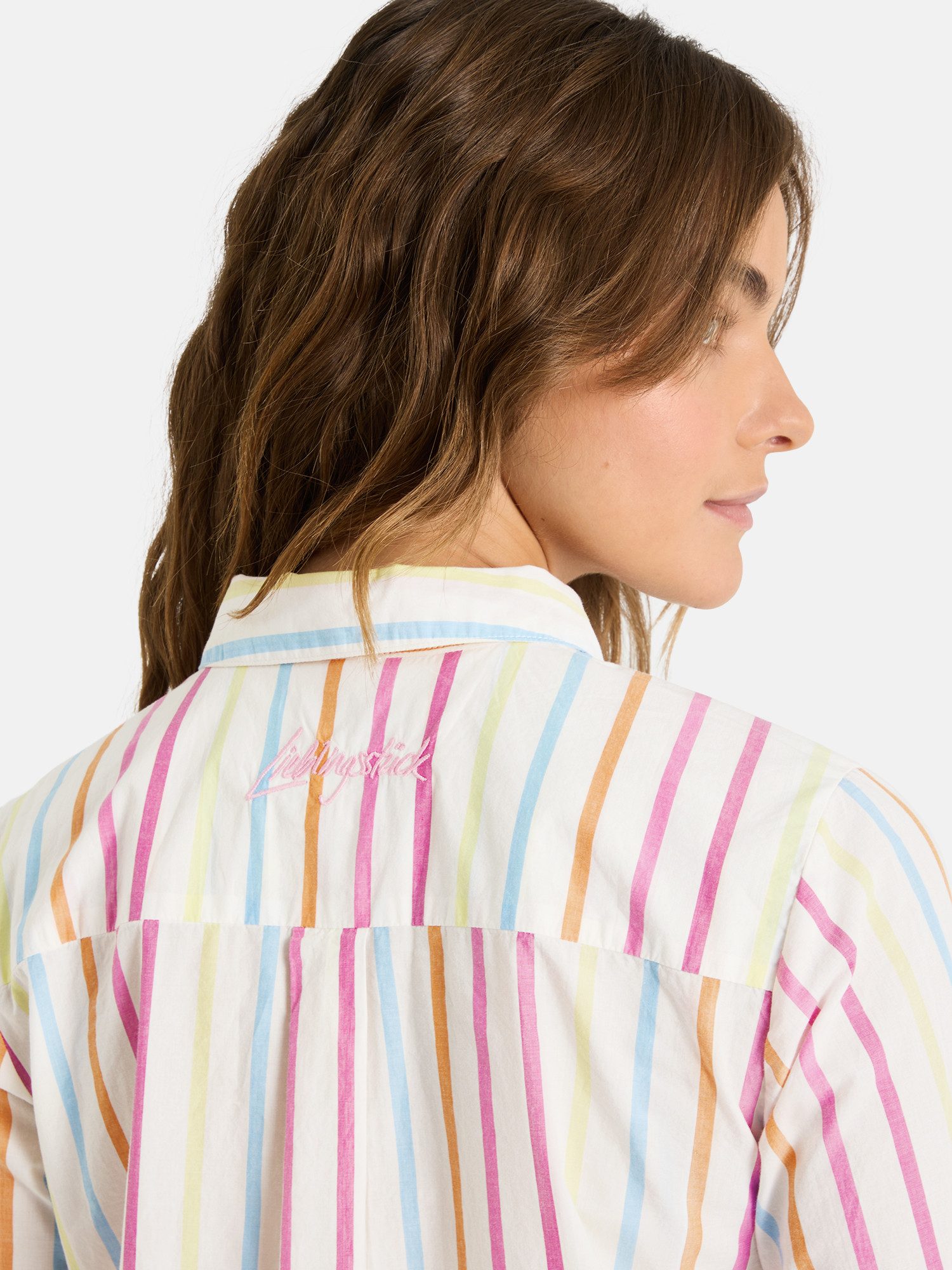 Lieblingsstück Hemdbluse LisaL mit gestickten Details, Seitenschlitze