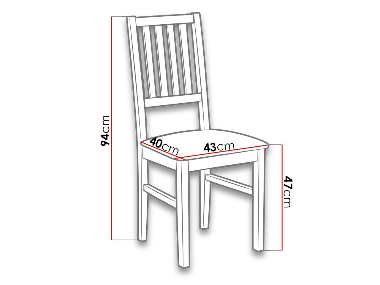MIRJAN24 Stuhl Nilo VII (1 43x40x94 aus Stück), cm Buchenholz