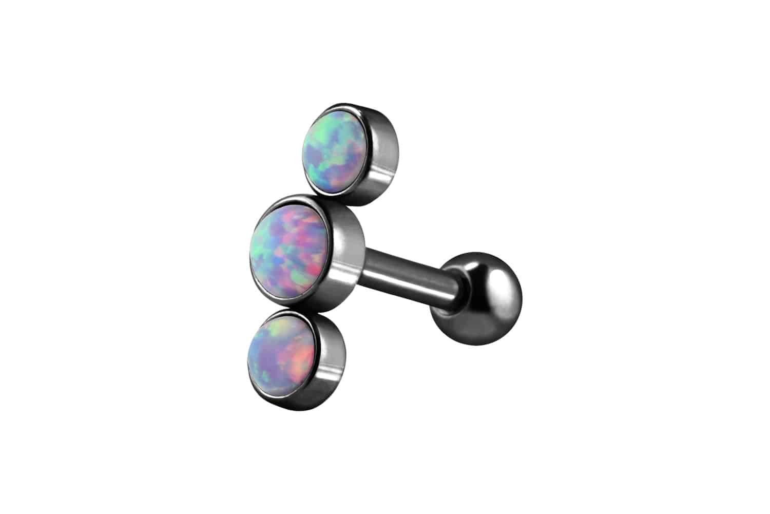 Piercing-Set Chirurgenstahl Ohrpiercing 3 SYNTHETISCHE OPALE