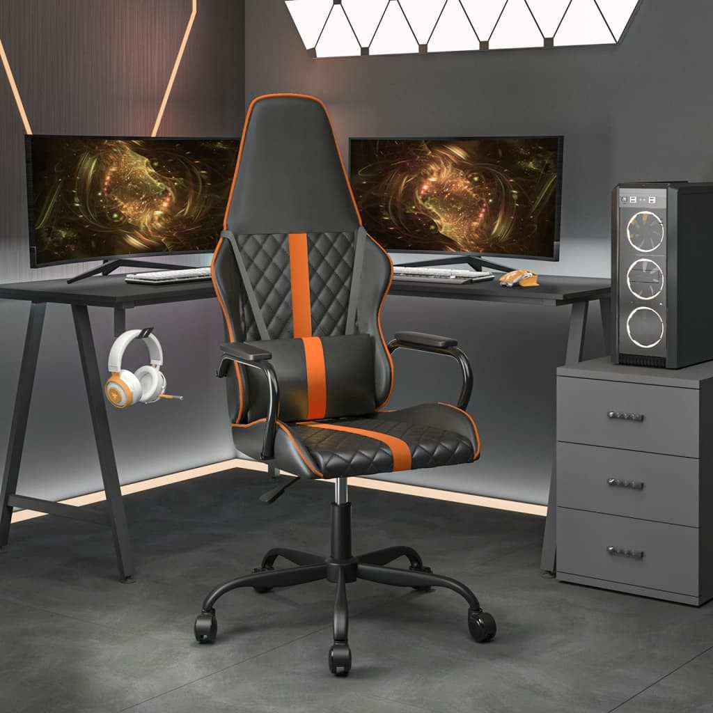 vidaXL Gaming-Stuhl Gaming-Stuhl Schwarz und Orange Kunstleder (1 St)