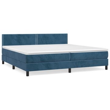 vidaXL Bettgestell Boxspringbett mit Matratze Dunkelblau 200x200 cm Samt Bett Bettgestell