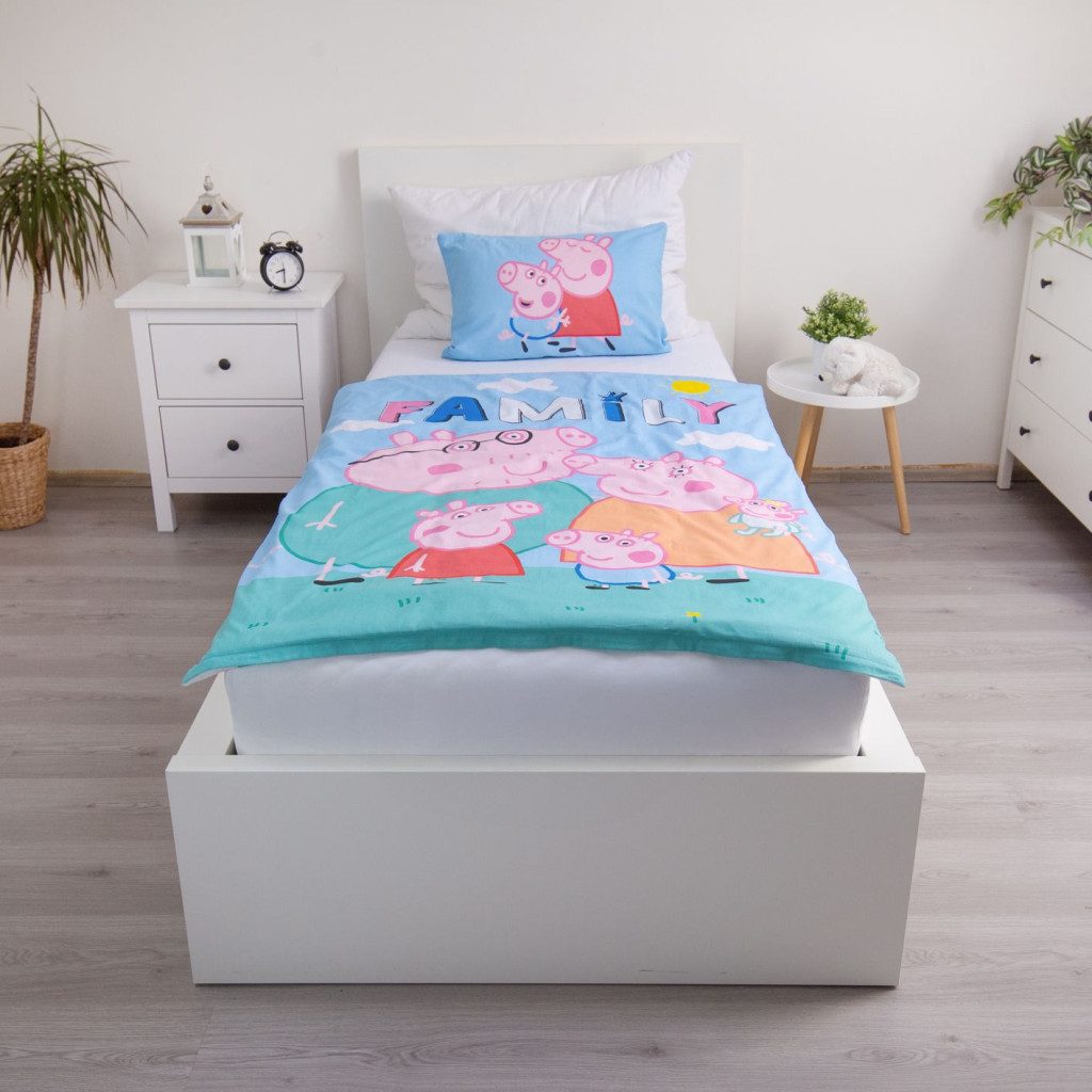 Peppa Pig Kinderbettwäsche Peppa Wutz Big Pig Family Kinderbettwäsche 100x135