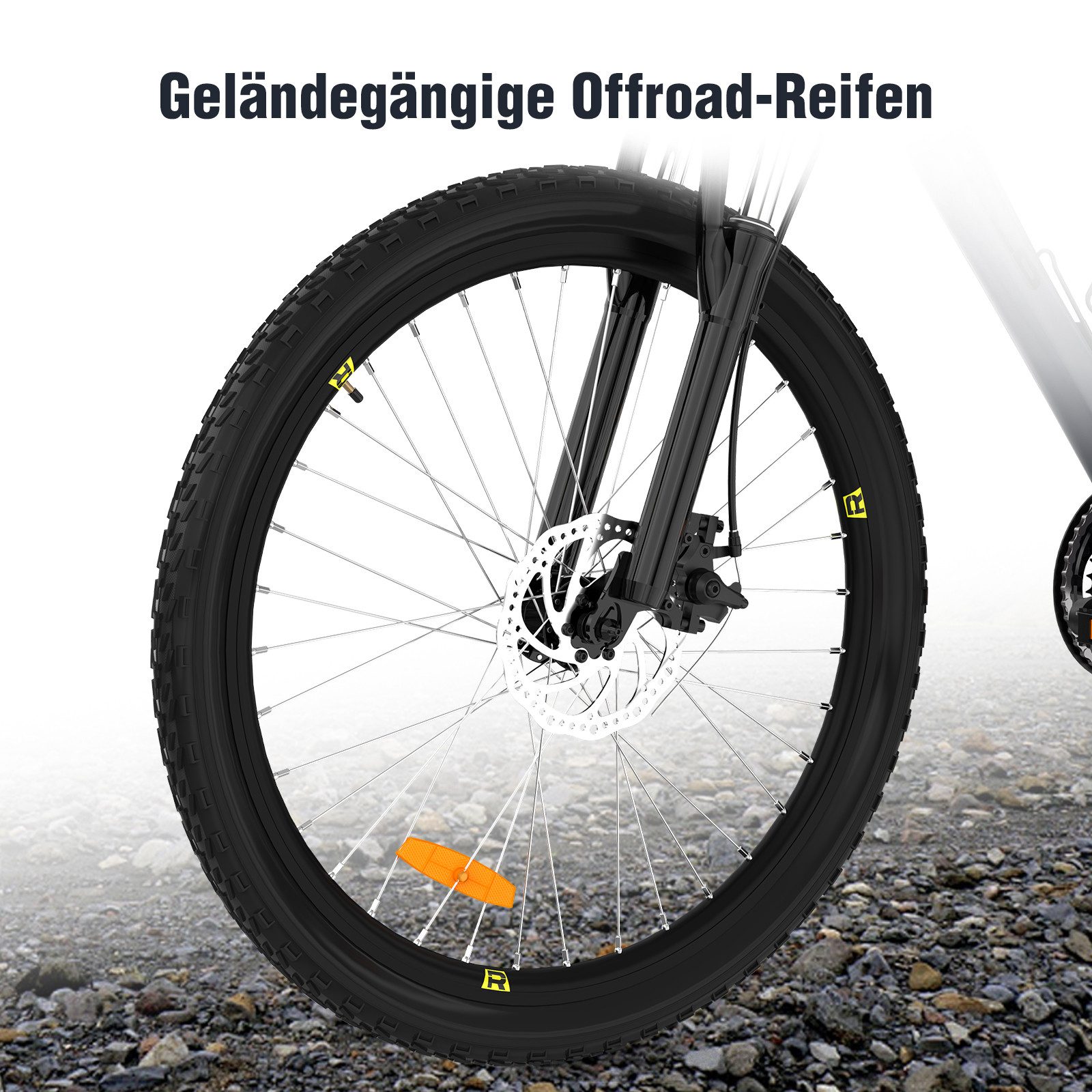 RCB Mountainbike GK2, 26 Zoll Aluminium Fahrrad für Jugendliche & Erwachsene, bis 150KG, 21 Gang, Kettenschaltung, Federgabel & Scheibenbremsen