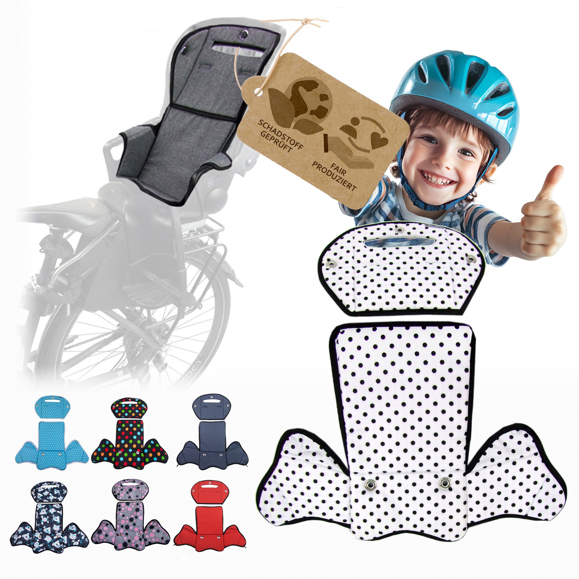 Fahrradkindersitz Ersatzbezug Sitzkissen für Fahrradsitz kompatibel mit Römer Jockey M4