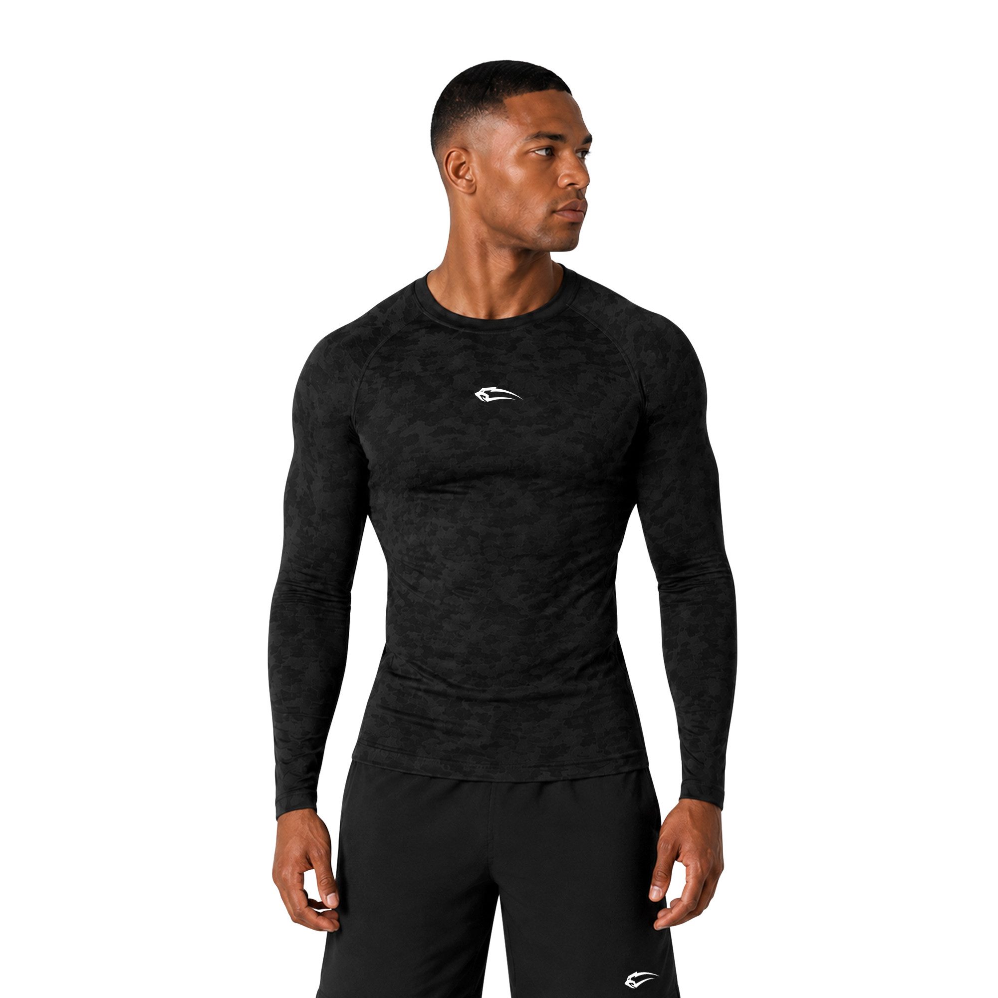 Smilodox Longsleeve Varek Herren, Compressionshirt langarm, Shaped Fit, Camouflage, Gym Compression Fit, Seamless, atmungsaktiv, Body Mapping, Stretch
