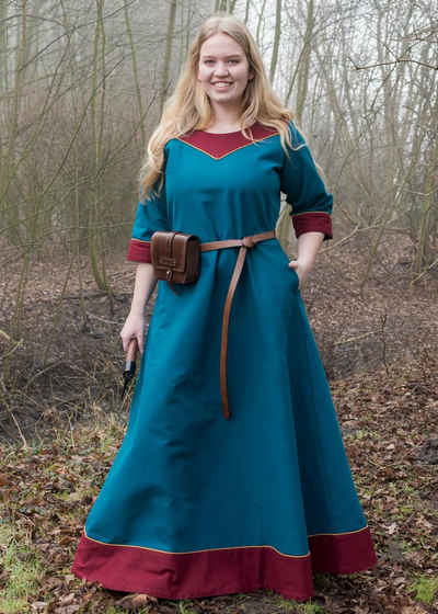 Battle Merchant Ritter-Kostüm Mittelalterkleid Gesine aus Canvas, petrol M