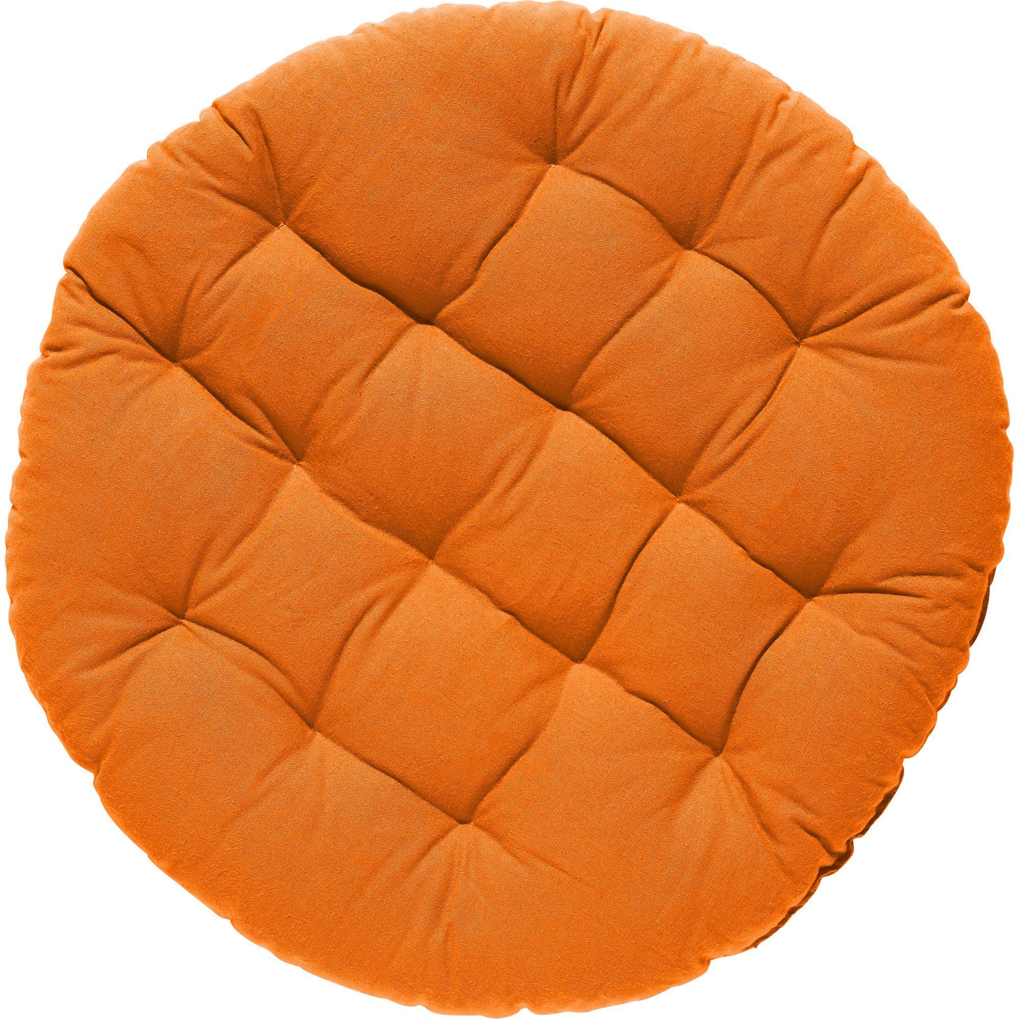 Stuhlkissen rund Uni REDBEST Baumwolle orange 10er-Pack, Stuhlkissen