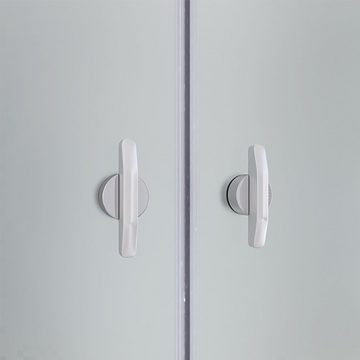 HOME DELUXE Dusch-Pendeltür LAVEA Milchglas - Größenauswahl, 70x195 cm, Einscheibensicherheitsglas, mit Verstellbereich, Nischentür, Duschabtrennung, Dusche