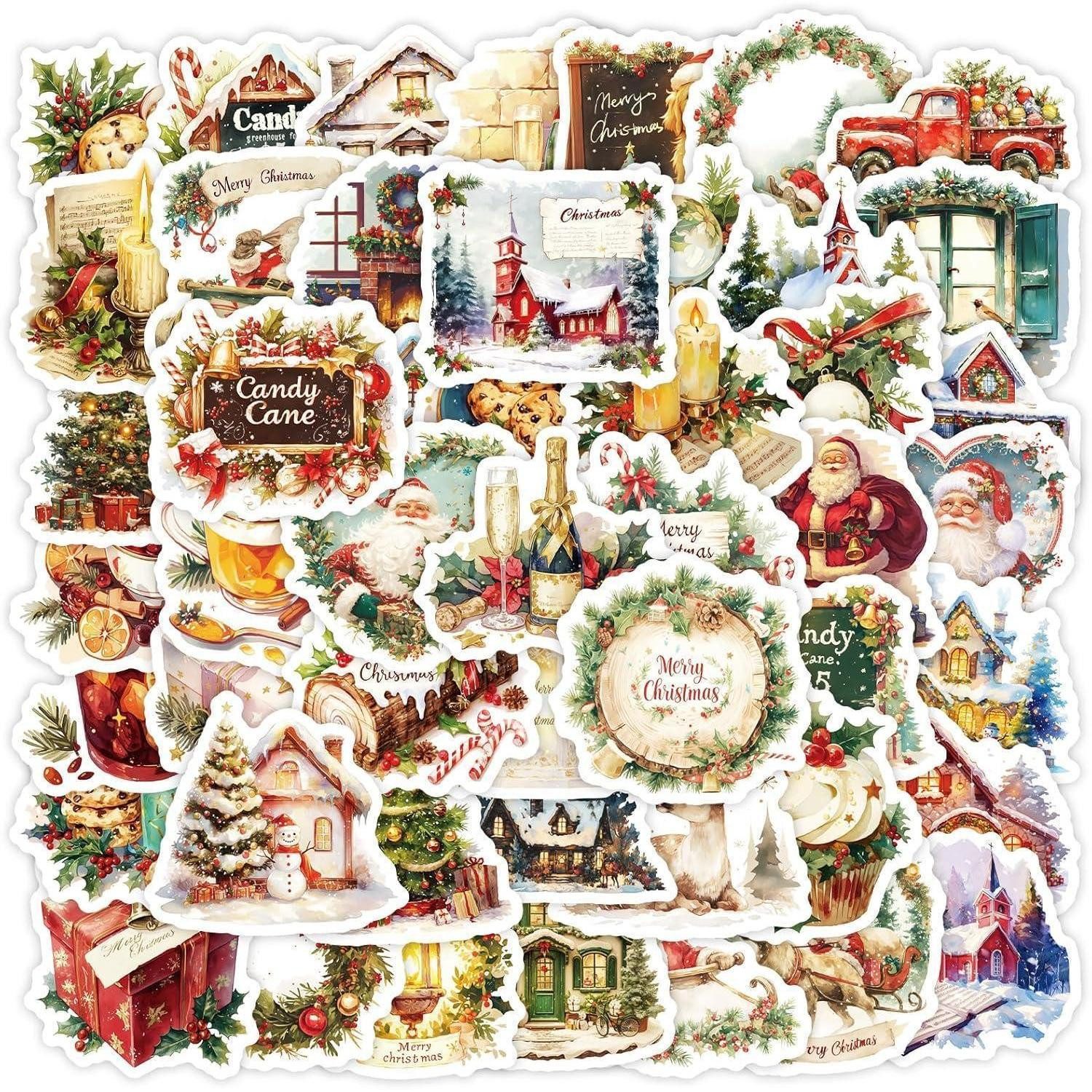 LuxusKollektion Aufkleber Weihnachtsaufkleber Vinyl Basteln Party Kinder 50er Christmas Stickers