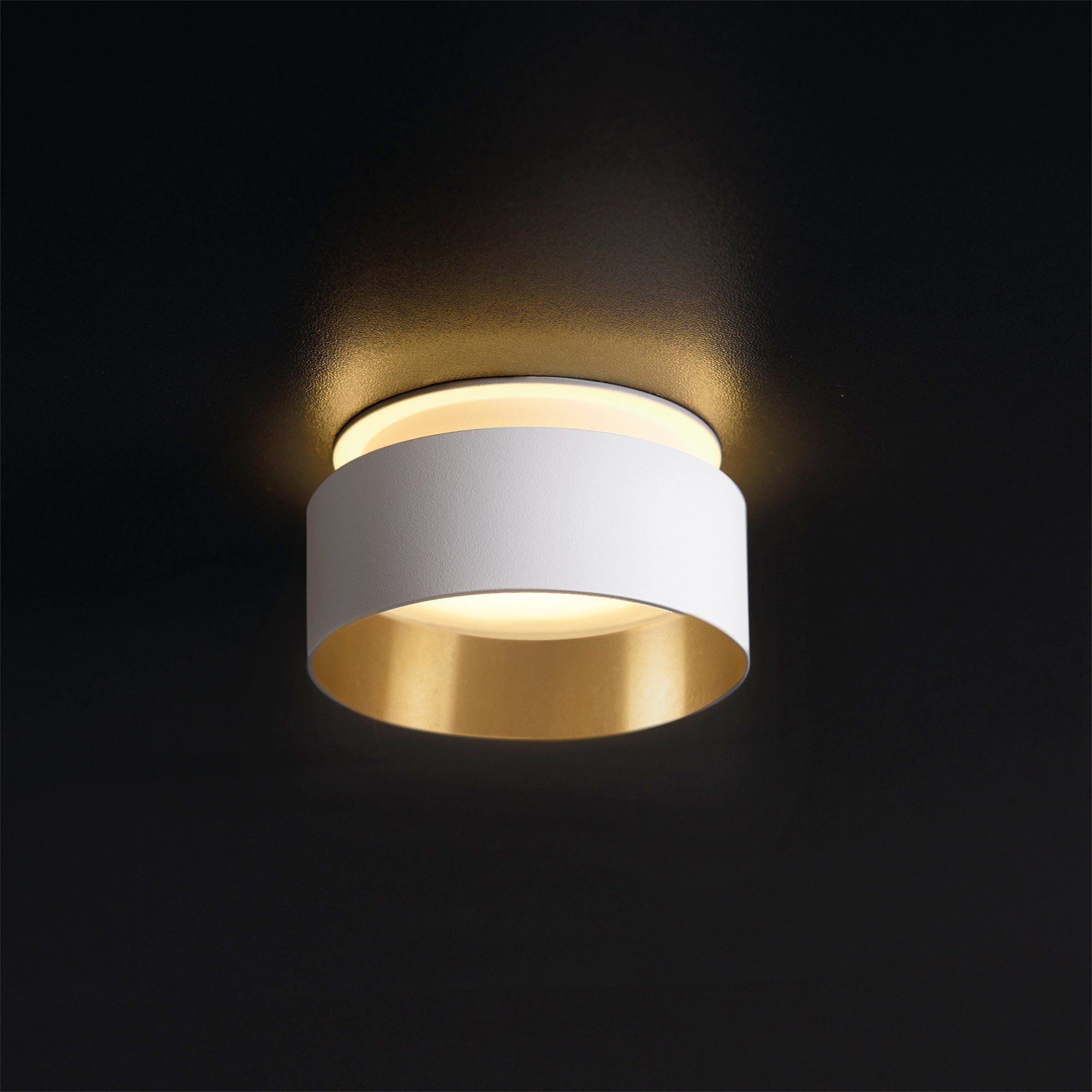 Warmweiß LED, Aufbauleuchte Licht LED gold mit indirektes Sudara SSC-LUXon weiss Deckenstrahler Einbau