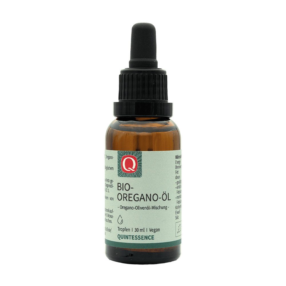 Quintessence Gewürz Bio Oregano-Öl 30 ml – mit 70 % Carvacrol, Oregano-Olivenöl-Mischung, - Hochwertige Premiumqualität - lactosefrei, vegan, vegetarisch