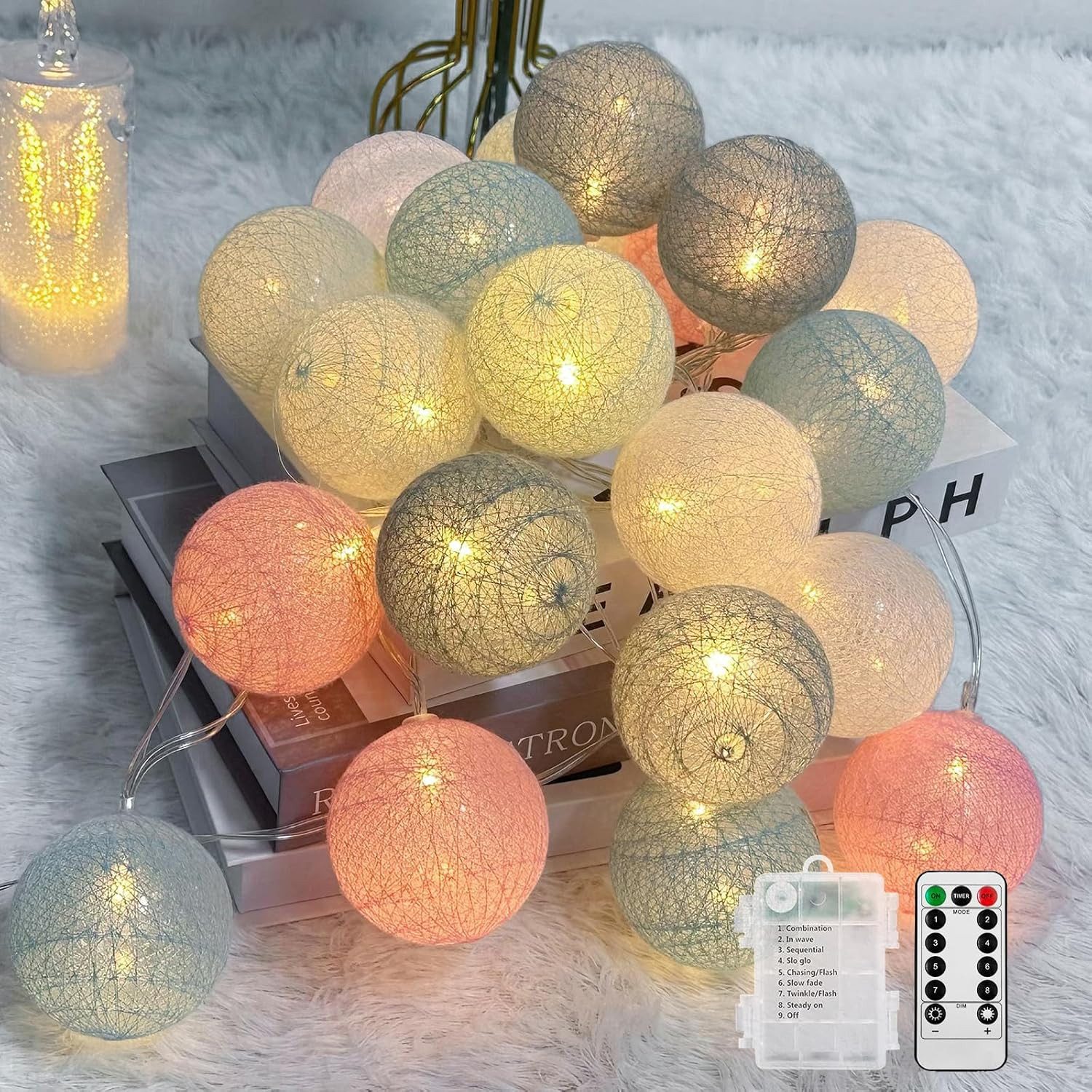 Vivitar LED-Lichternetz Dimmbares Wattebausch-Licht mit Fernbedienung günstig online kaufen