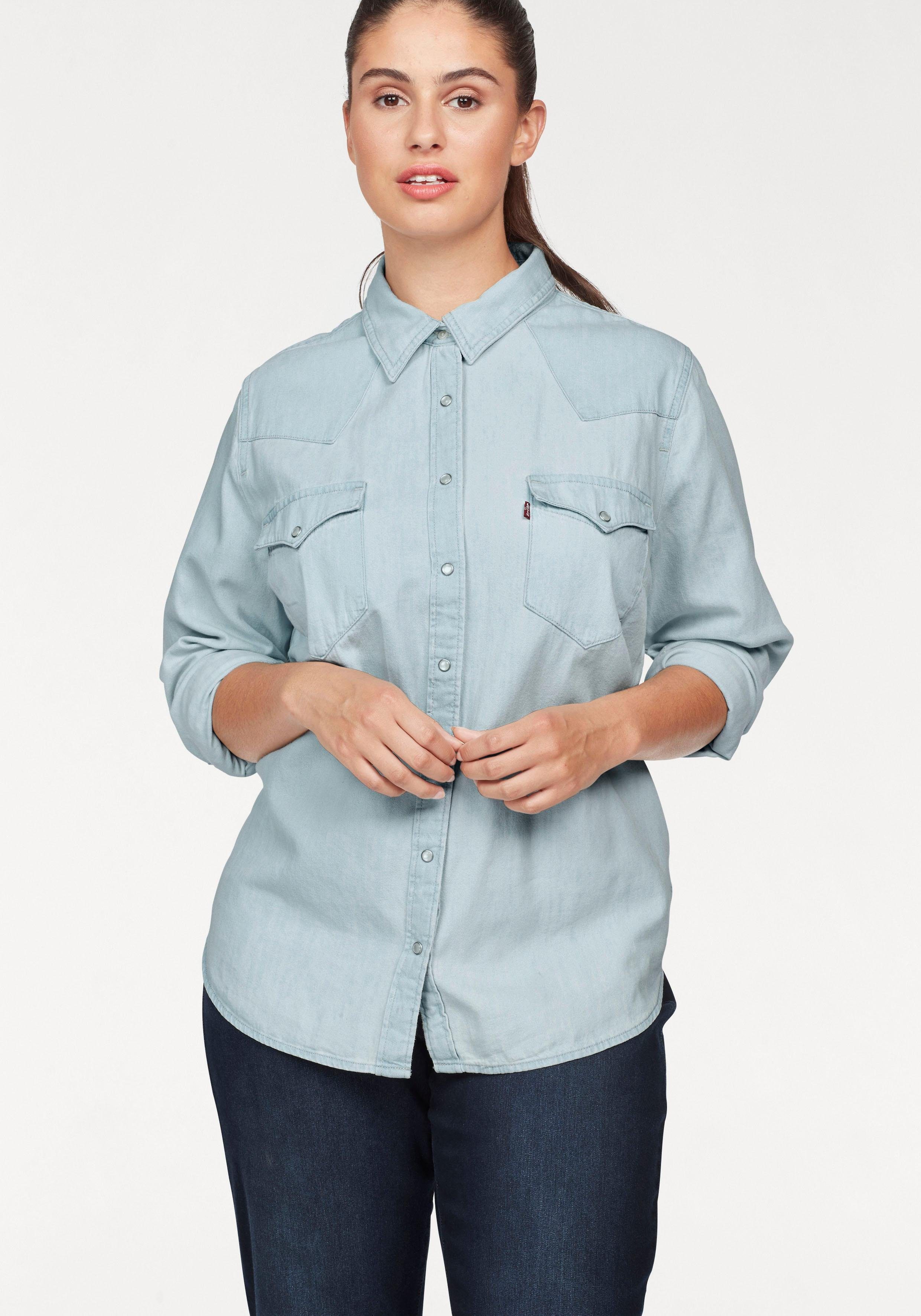 levis jeansbluse plus size western blouse knöpfe in plus size western jeans