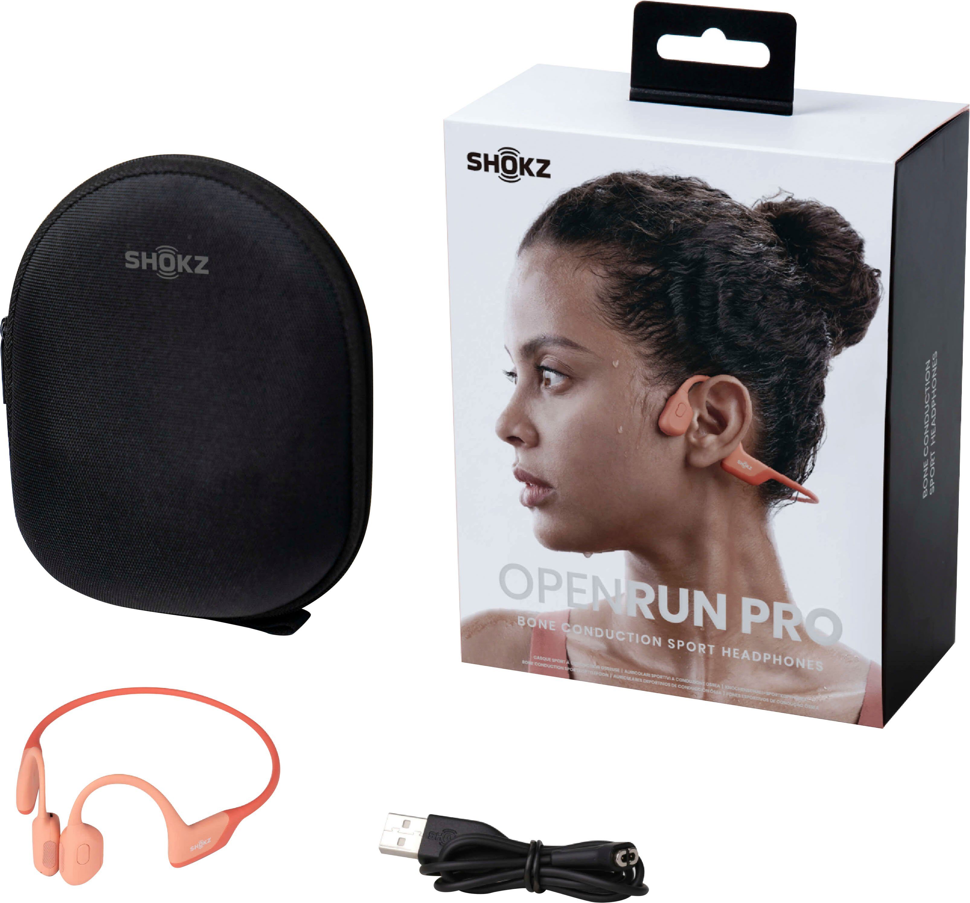 Shokz pink Sport-Kopfhörer OpenRun Bluetooth) Pro (Noise-Cancelling,