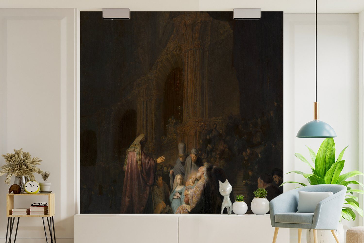 Rijn, - Schlafzimmer Gemälde Wohnzimmer St), von des Vliestapete Matt, Lied für bedruckt, Fototapete Simeon Rembrandt Das MuchoWow Küche, Fototapete van (4