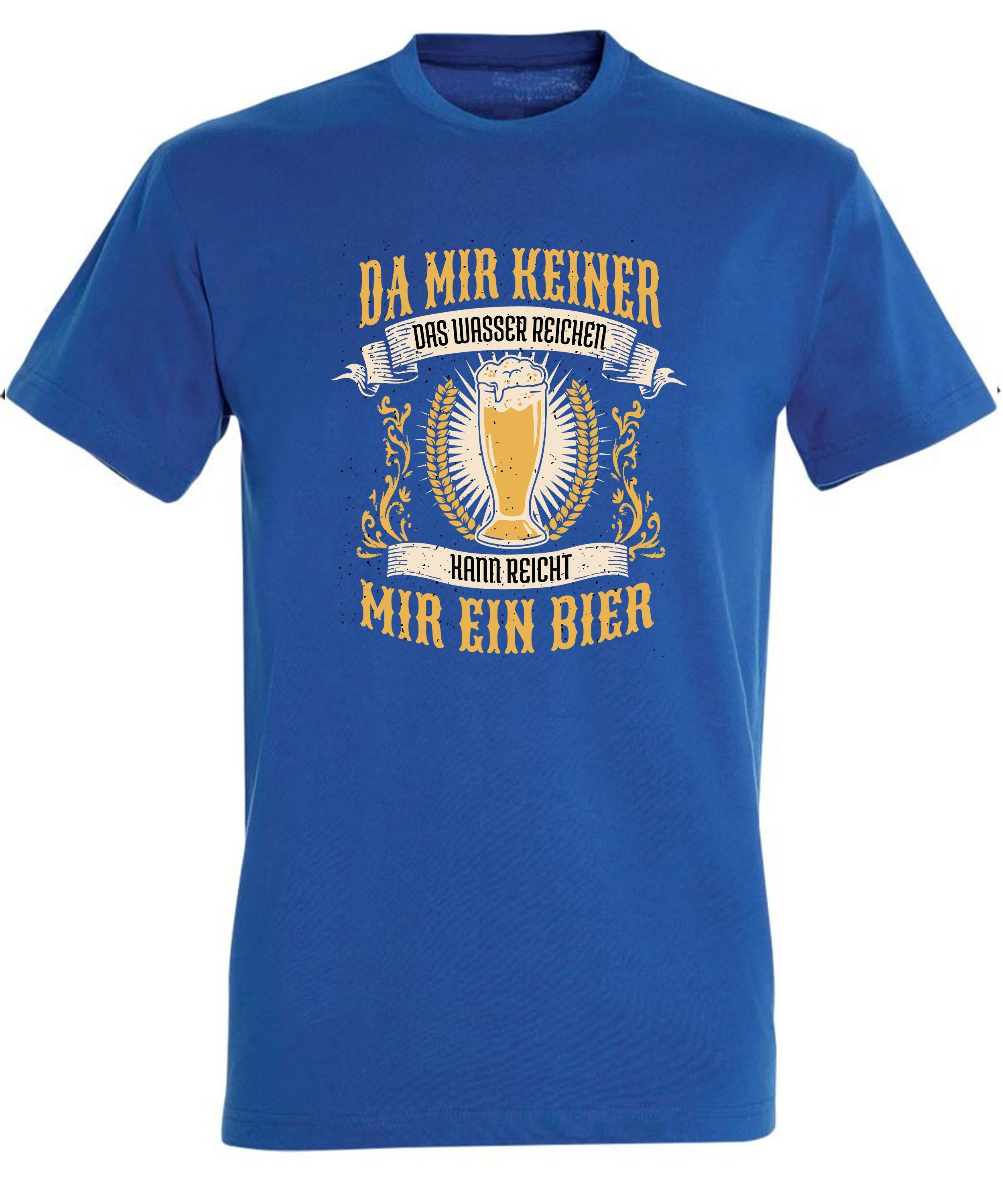 Print Aufdruck T-Shirt reicht Trinkshirt mit mir blau MyDesign24 Bier Regular Shirt Fun - ein royal Baumwollshirt Herren Oktoberfest i308 Fit,