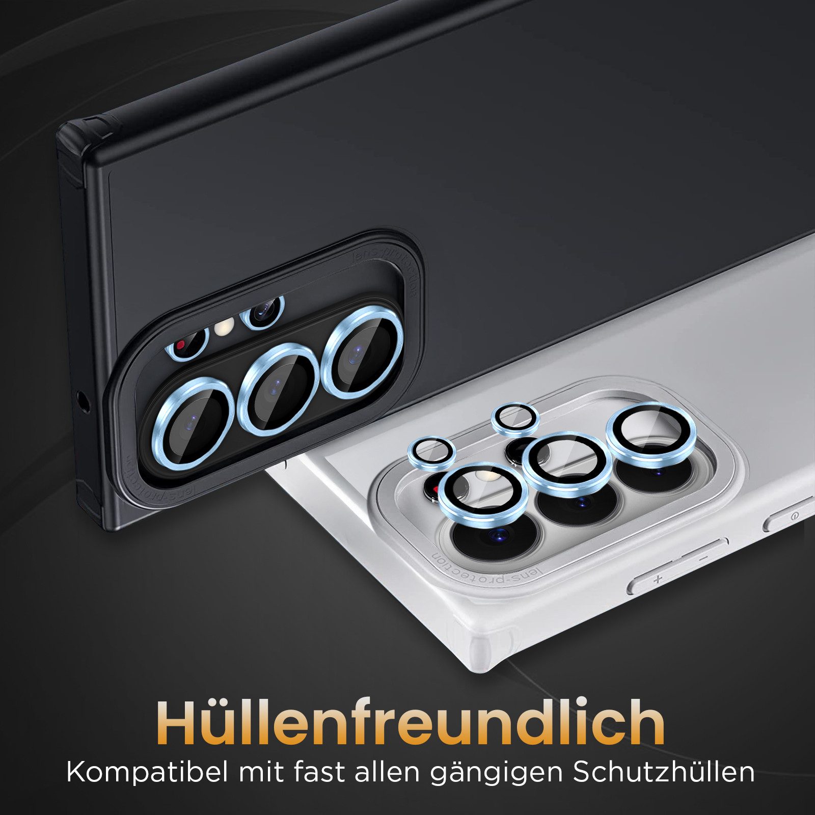 Tec-Expert Kameraschutzglas 9H Kameraglas Set in Sierra-Blau für Samsung Galaxy S26 Ultra für Samsung Galaxy S26 Ultra, Linsenschutzglas Set, 1 Stück, Kamerasch – Bild 2 von 5