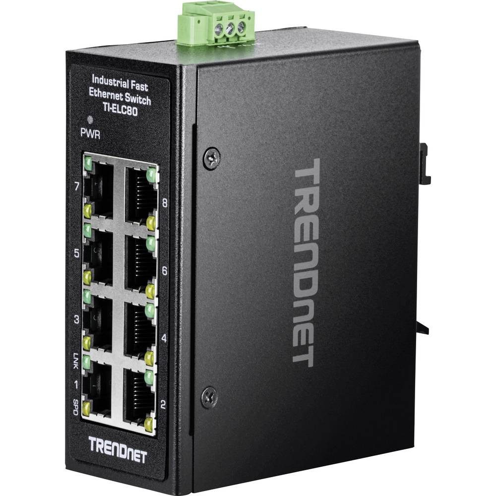 Trendnet 8-Port Ethernet Mini Switch Industrial DIN-Rail TI-ELC80 Netzwerk-Switch