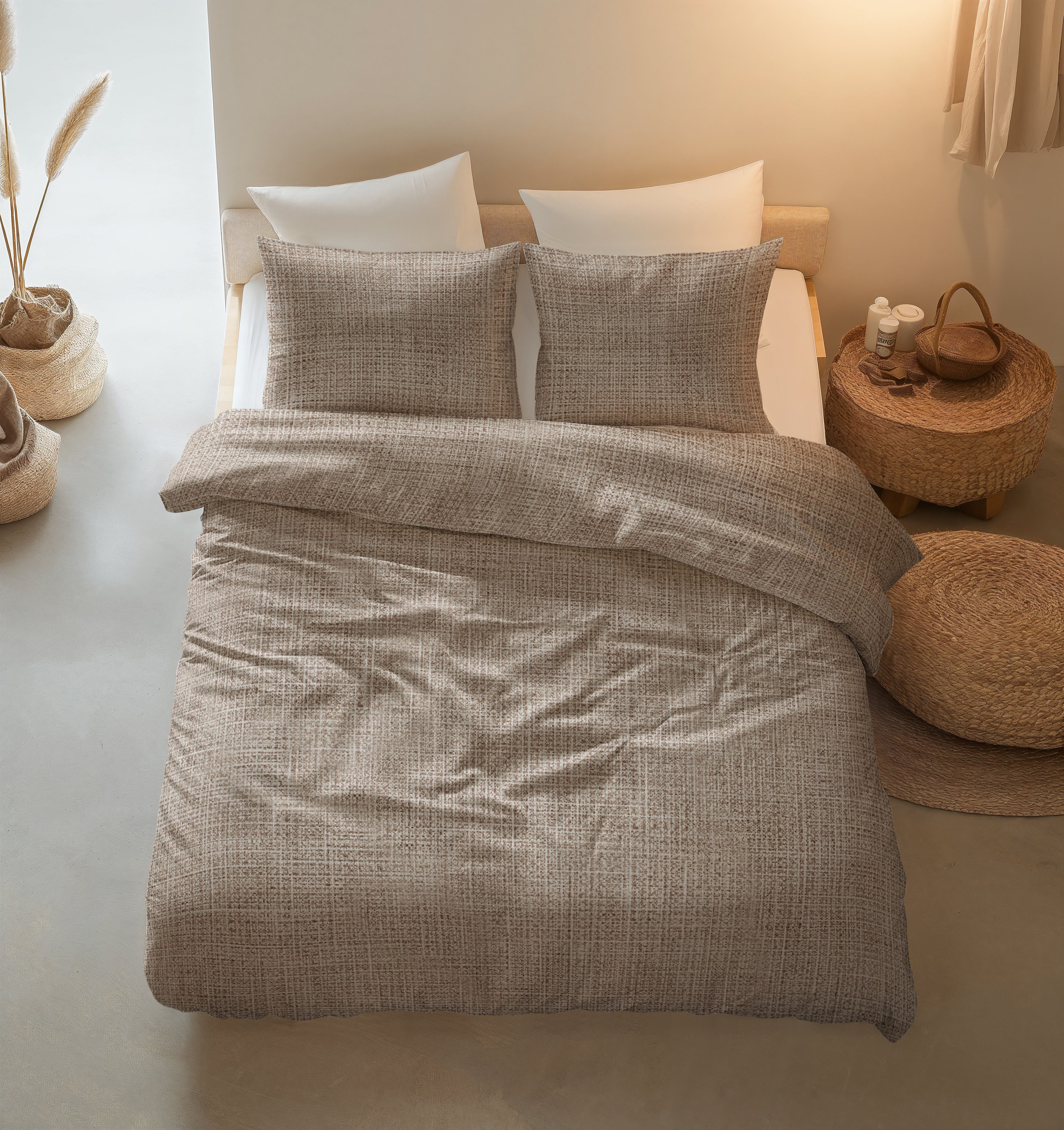 Sitheim® Bettwäsche Vintage Baumwolle Bettbezug & Kissenbezüge, 100 % hochwertige Baumwolle, 3 teilig