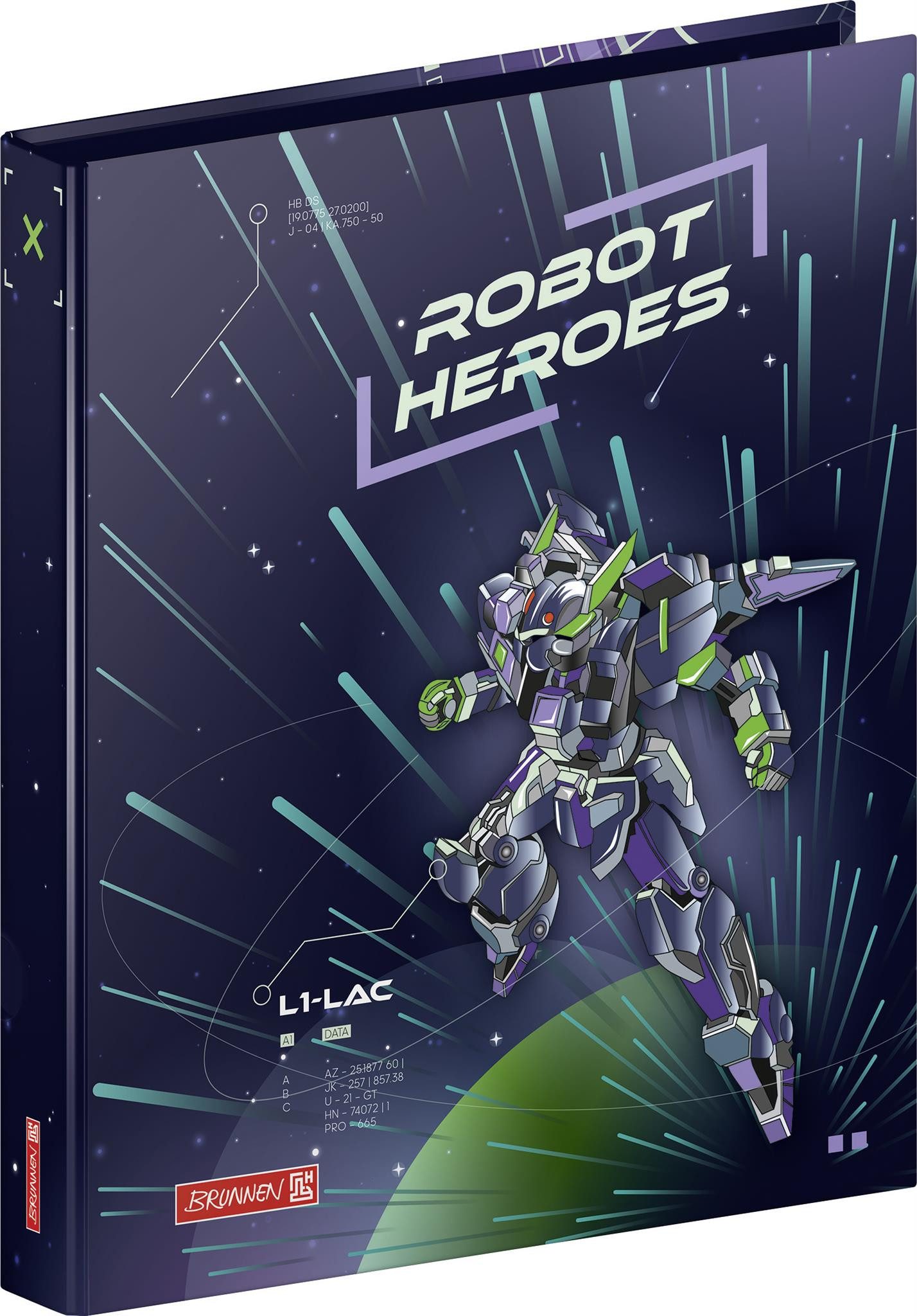 BRUNNEN Ringbuchmappe Ringbuch A4 2R 25mm Robot Hero