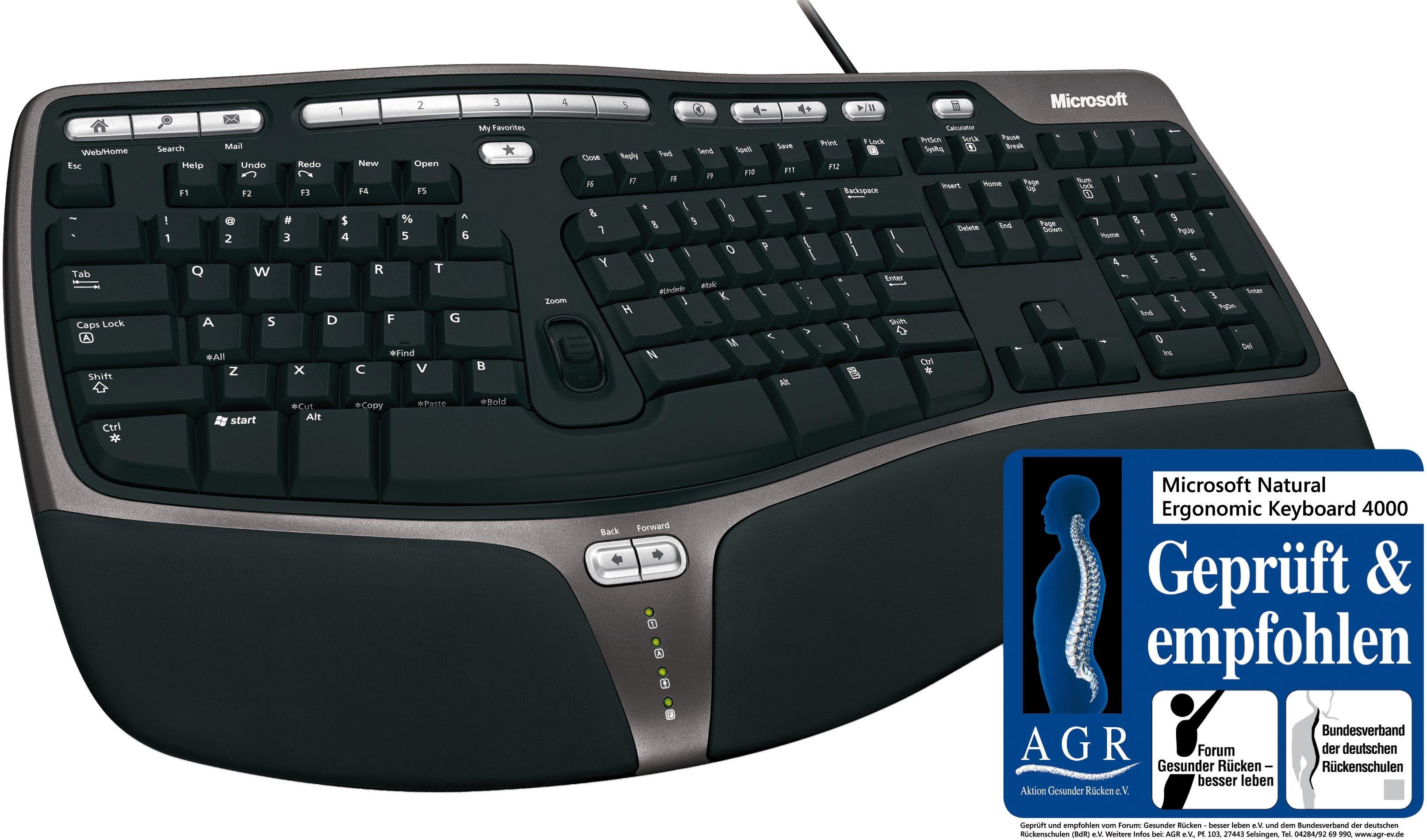 Microsoft »Natural Ergonomic Keyboard 4000« ergonomische ...