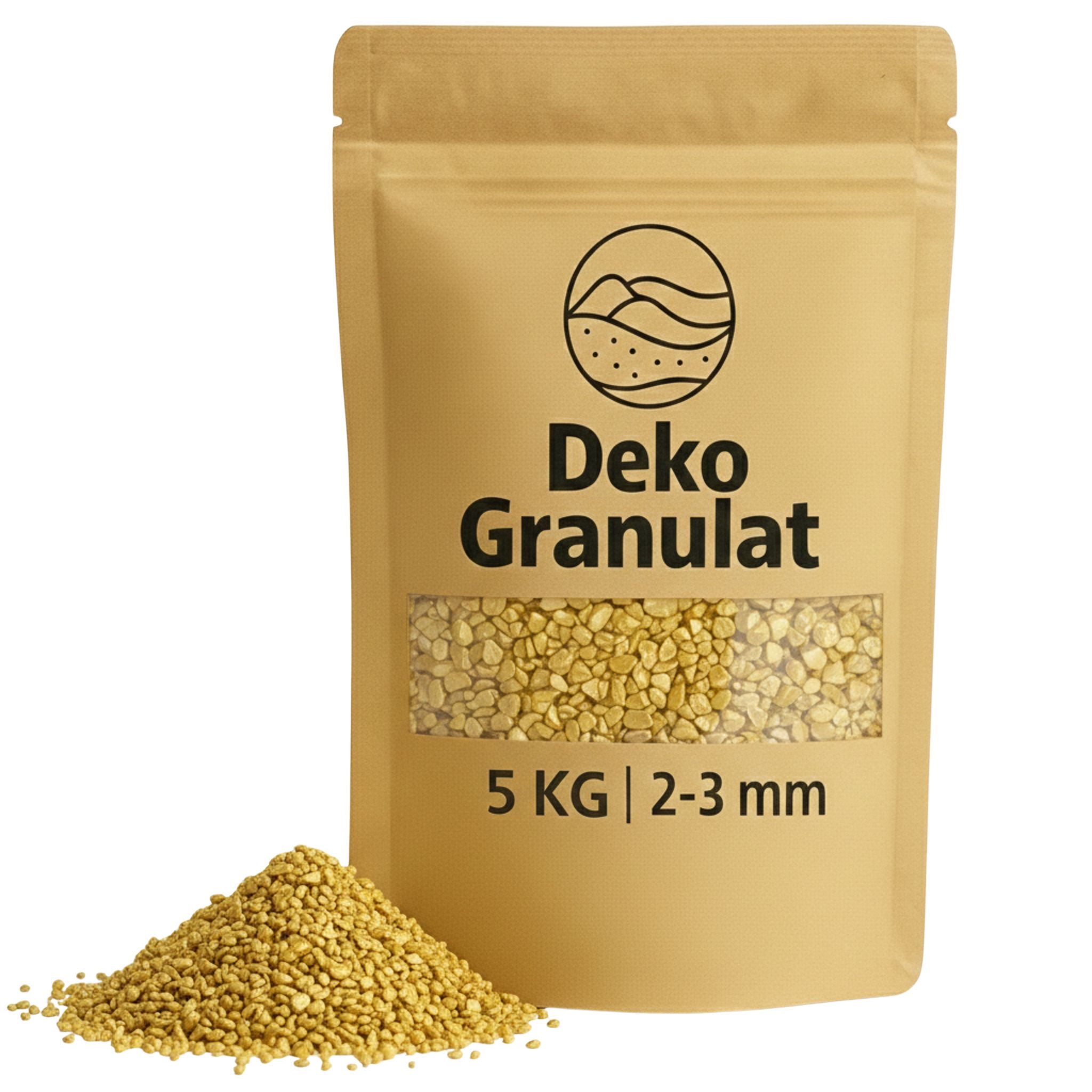 matches21 HOME & HOBBY Dekosand Deko-Granulat gold in Ø 2 - 3 mm als Gläser, Vasen Streudeko (1-St), 5 kg grober Deko-Sand aus bunten Steinchen