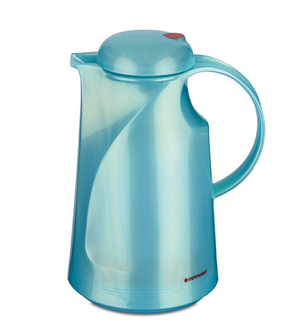 ROTPUNKT Isolierkanne 1,0 ltr. hochwertig I Glaseinsatz I BPA Frei I 24 Std warm 36 std kalt, 1 l, (Kaffeekanne I Teekanne), Glaskolben aus doppelwandigem Rosalin-Glas