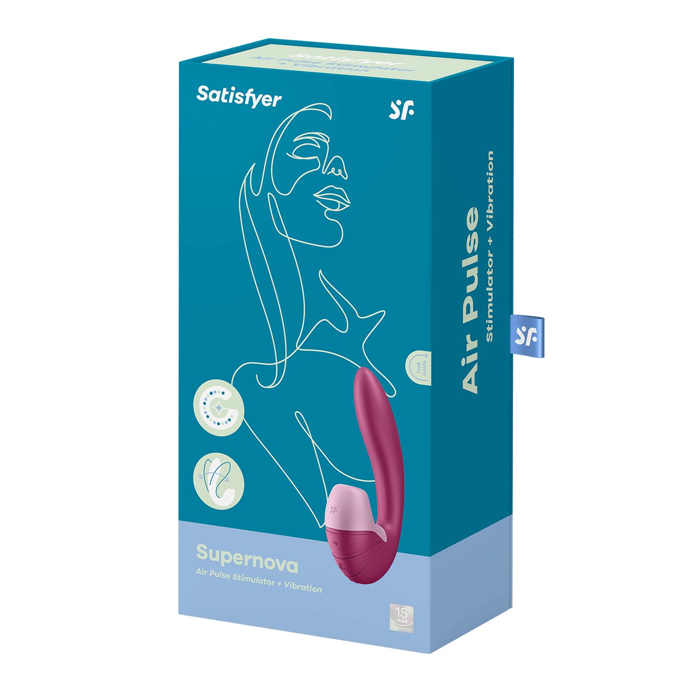 Satisfyer Klitoris-Stimulator Satisfyer Druckwellenvibrator, Supernova, 18 wasserdicht cm, beere (IPX7)