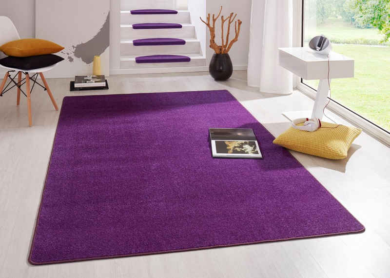 Teppich »Fancy«, HANSE Home, rechteckig, Höhe: 7 mm, Kurzflor, Unifarben, farblich passende Kettelung