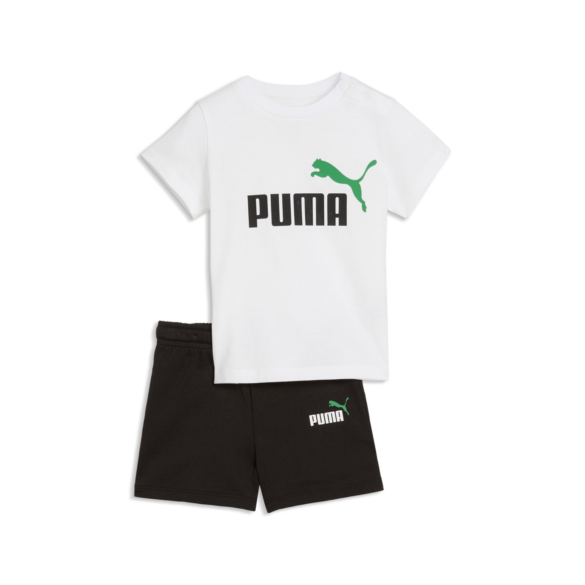 PUMA Trainingsanzug MINICATS ESS TEE AND SHORTS SET INF (2-tlg), zweiteiliges Set, für Kinder, mit Rundhalsausschnitt, Regular Fit