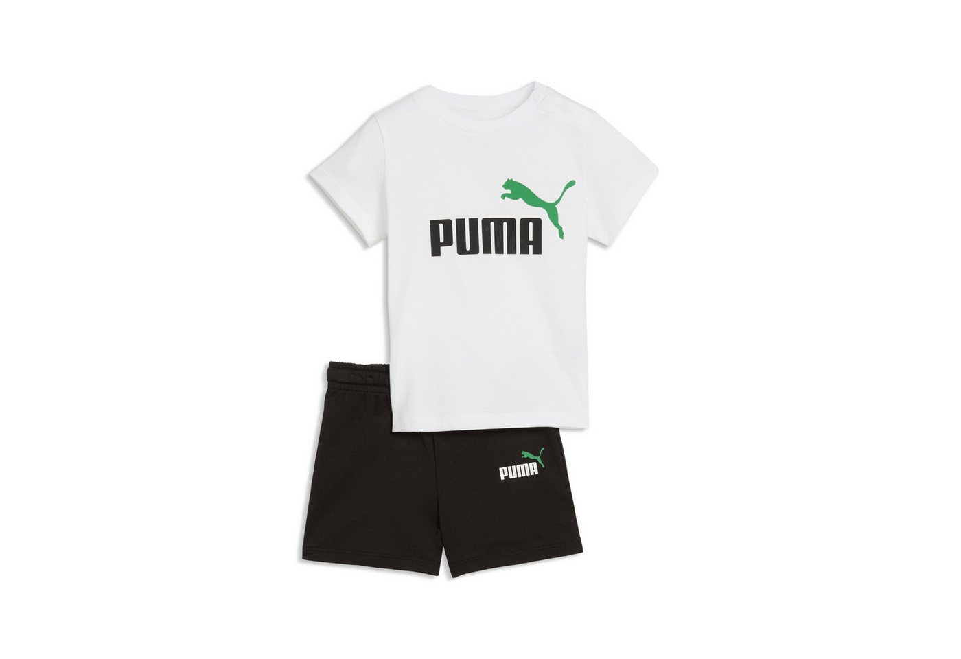 PUMA T-Shirt & Shorts MINICATS ESS TEE AND SHORTS SET INF (2-tlg) zweiteiliges Set, für Kinder, mit Rundhalsausschnitt, Regular Fit