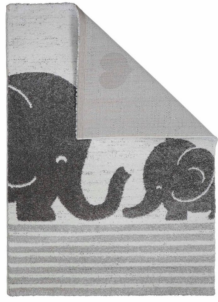 Kinderteppich »SOFT - Little Elephant«, Primaflor-Ideen in Textil, rechteckig, Höhe 17,5 mm, Kurzflor, Motiv Elefanten, Kinderzimmer-HomeTrends