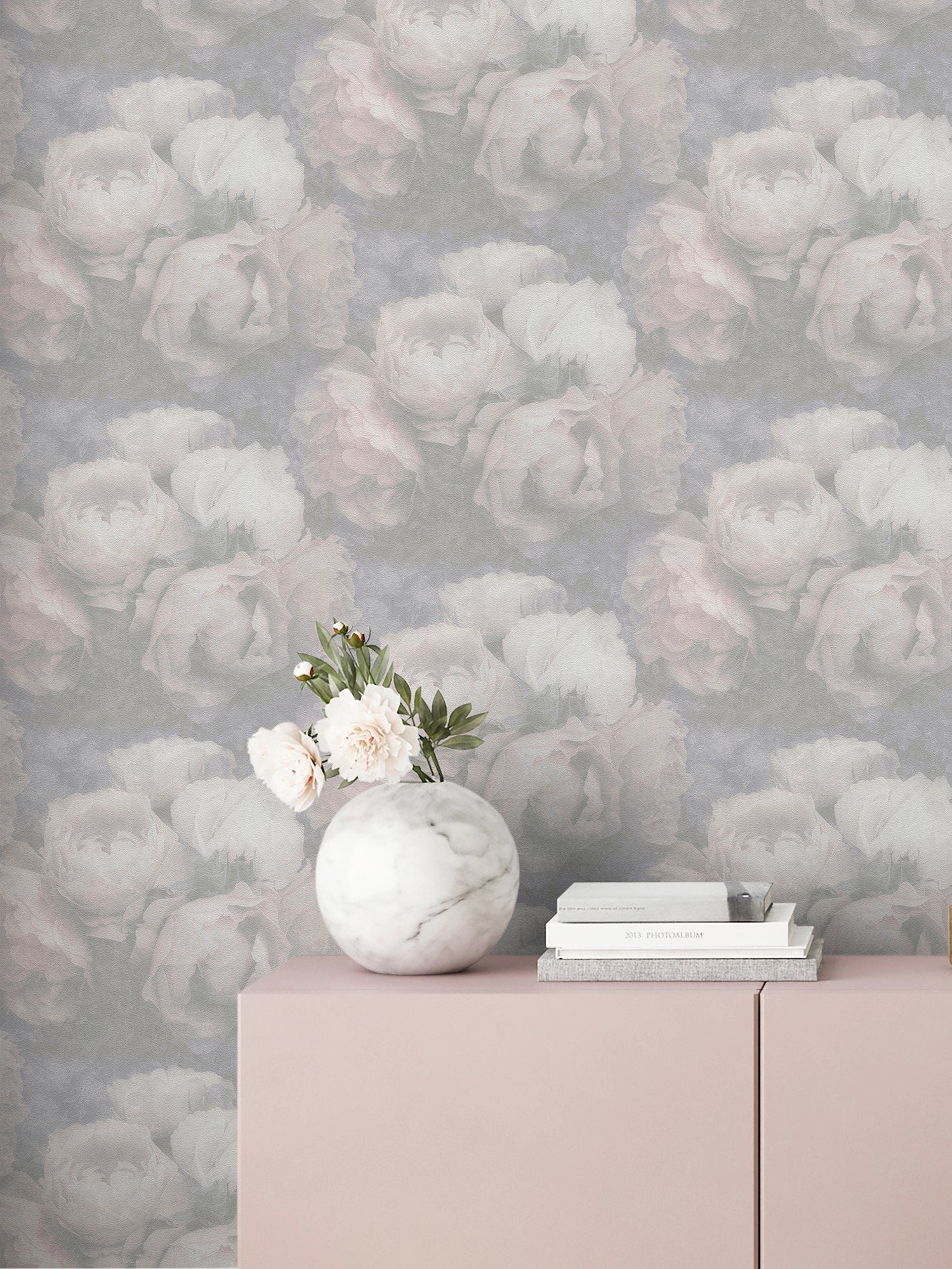 walls romantischen Blumen Tapete Dream Romantic Walls mit New floral, weiß Rosen, Vliestapete living