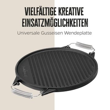 Grillfürst Grillplatte Grillfürst Universal Grillplatte rund / Wendeplatte aus Gusseisen Ø 35 cm