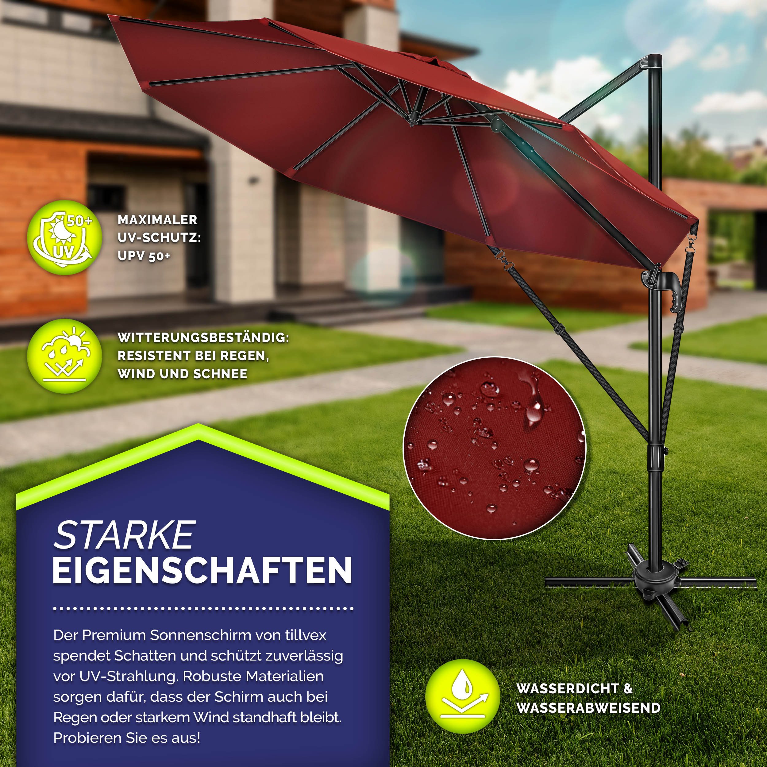 tillvex Sonnenschirm tillvex® Premium Alu Sonnenschirm günstig online kaufen