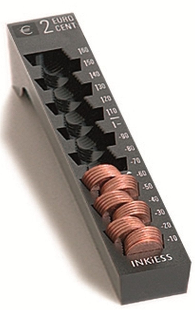 INKiESS Geldkassette Einzelmünzbehälter Rekord 2 Euro-Cent schwarz