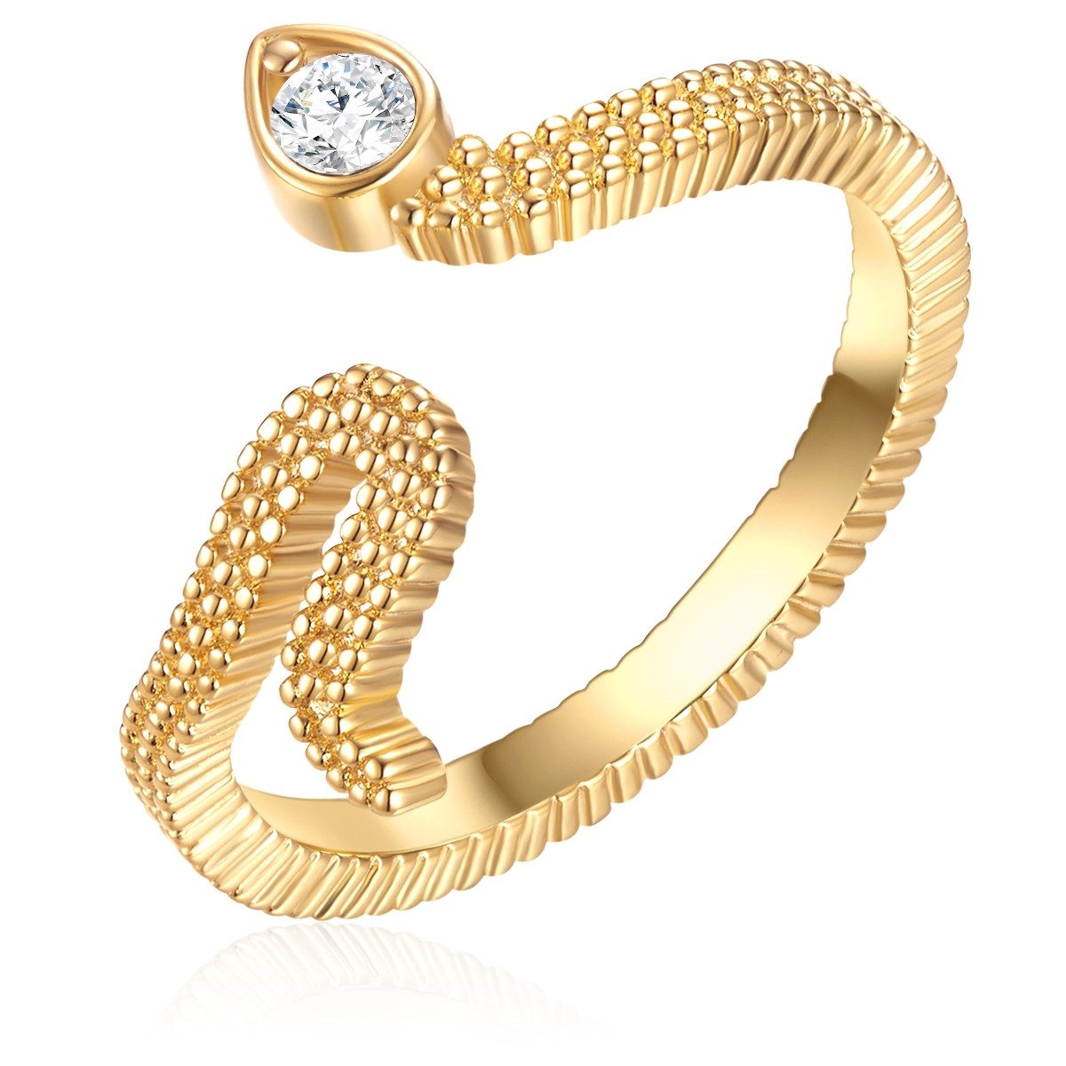 Lulu & Jane Fingerring Schlange gelbgold, günstig online kaufen