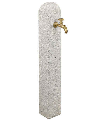 Dehner Gartenbrunnen Wasserzapfsäule, 15 x 15 x 112 cm, Granit, 15 cm Breite, robuster Granit-Wasserspender mit 1/2" Anschluss inkl. Messing-Hahn