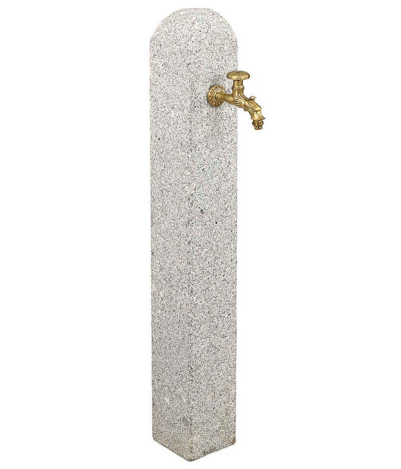 Dehner Gartenbrunnen »Wasserzapfsäule, 15 x 15 x 112 cm, Granit«, 15 cm Breite, robuster Granit-Wasserspender mit 1/2" Anschluss inkl. Messing-Hahn