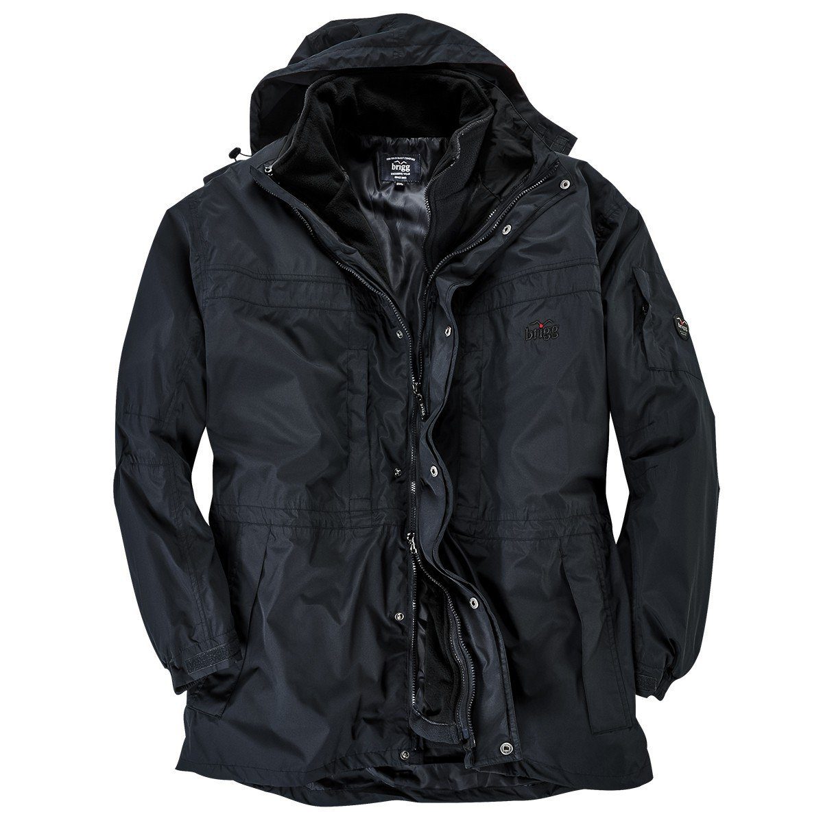 Funktionsjacke Brigg Übergrößen 3in1 Funktions-Winterjacke schwarz