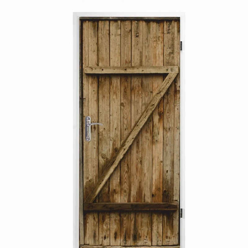 nikima Türtapete TB-13 selbstklebendes Türbild – Holztür, bedruckt, (1 St)