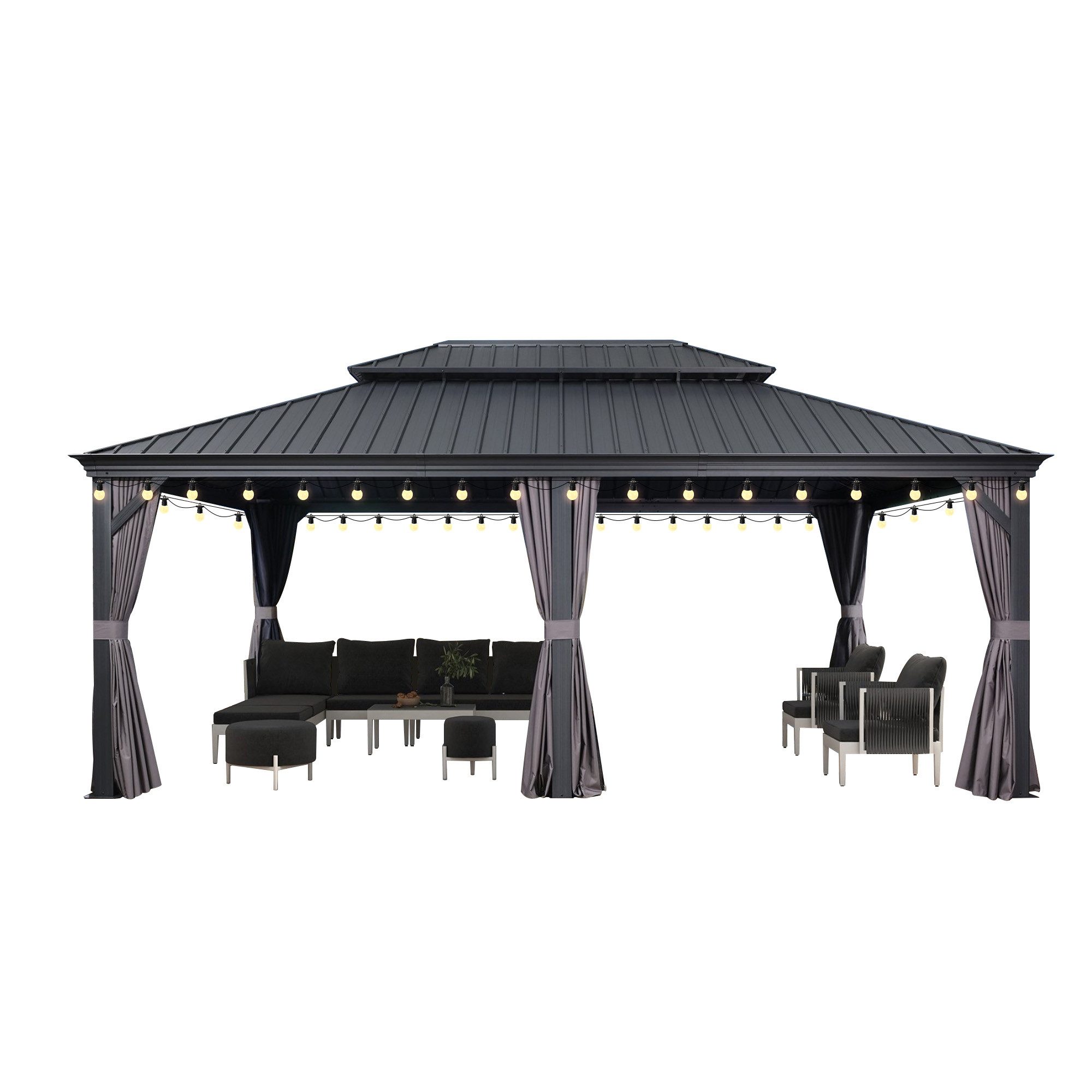 PURPLE LEAF Pavillon Hardtop Aluminium Pergola günstig online kaufen