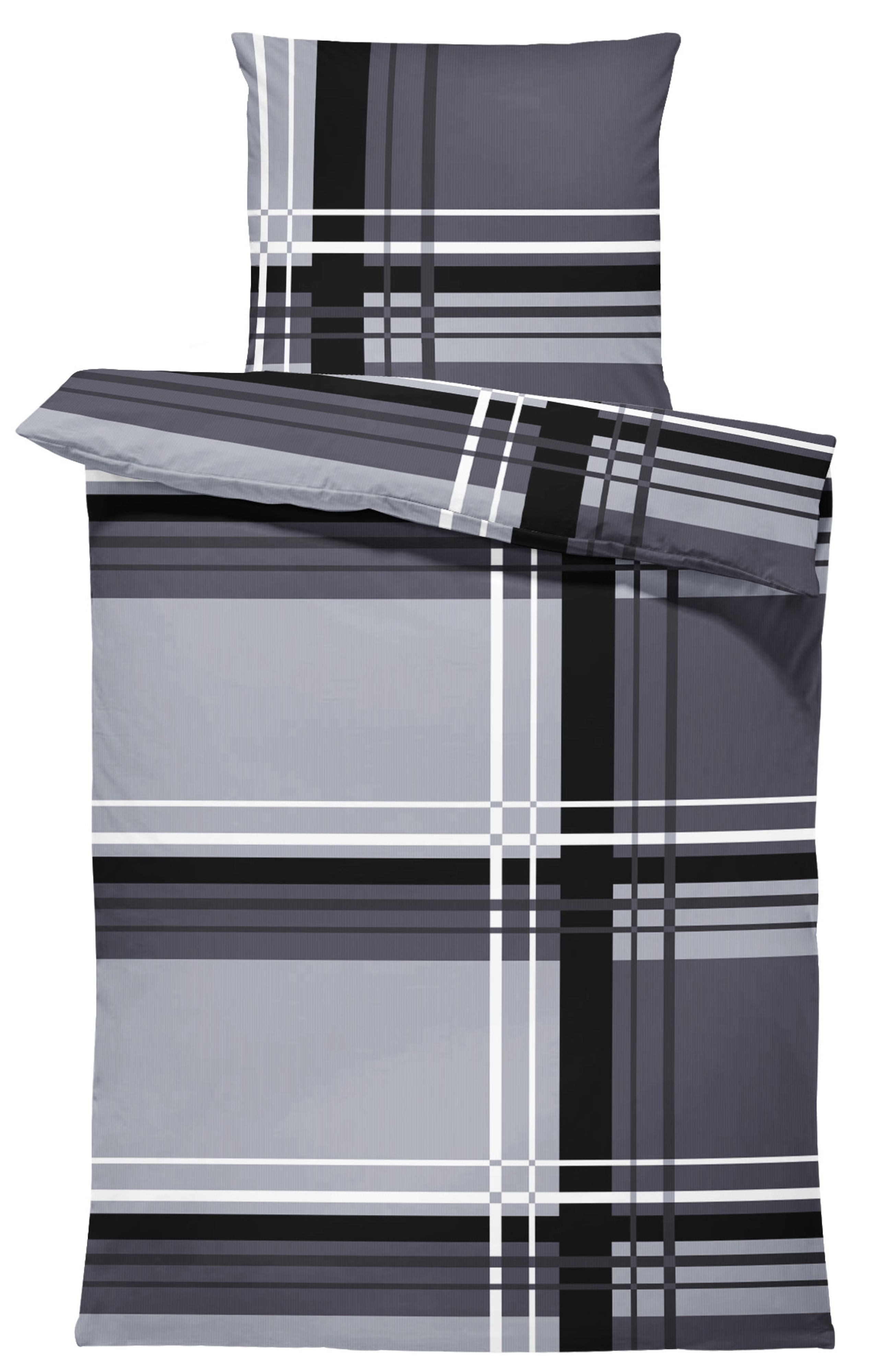 One Home Bettwäsche Winter, Biber, 2 teilig, modern gestreift grafisch, kus günstig online kaufen