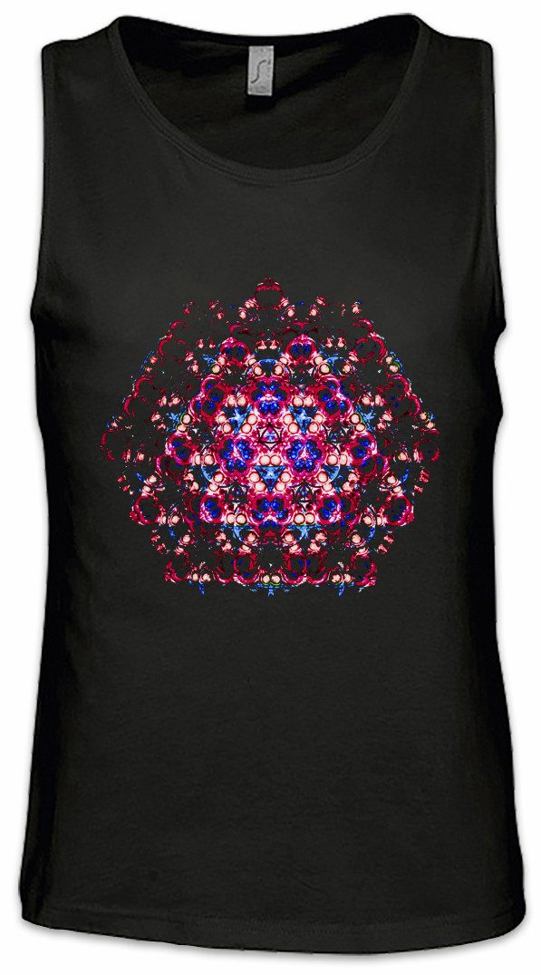 Tanktop Kaleidoscope V Ärmelloses T-Shirt Crystal Kaleidoskop Psychedelic Art