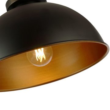 Jago Deckenleuchte Deckenleuchte mit Lampenschirm-LED/E27, 60W, IP20, Ø31cm, Schwarz/Gold