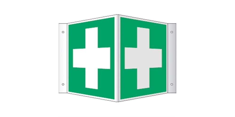 Thumbnail - König Werbeanlagen Hinweisschild Winkelschild Erste Hilfe, ISO 7010, Kunststoff, 200x200 mm
